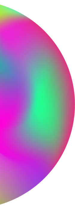 orb art in shades of pink and green