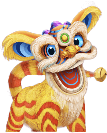 Lion dragon character from Lion Riches game